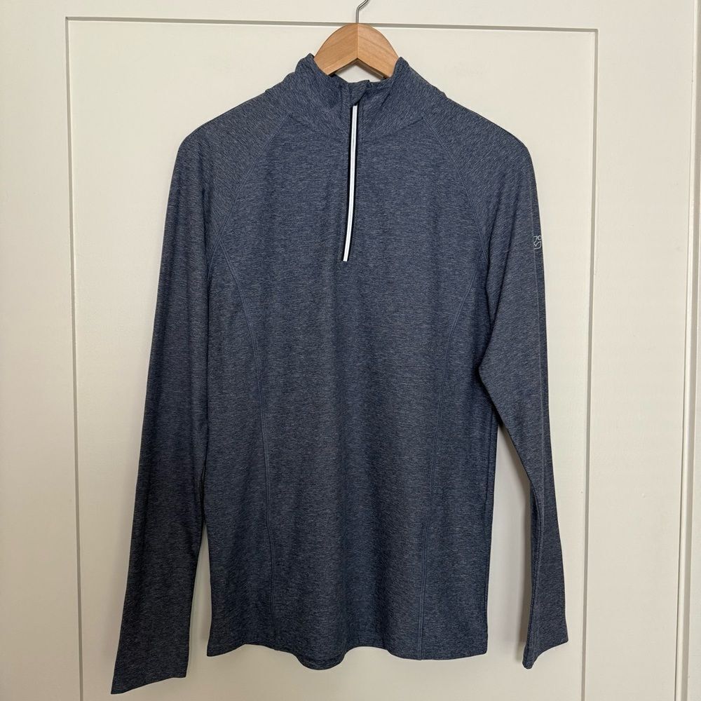 Killtec Shirt Top Womens Sz 8 Navy Blue 1/4 Zip Pullover Long Sleeve Activewear